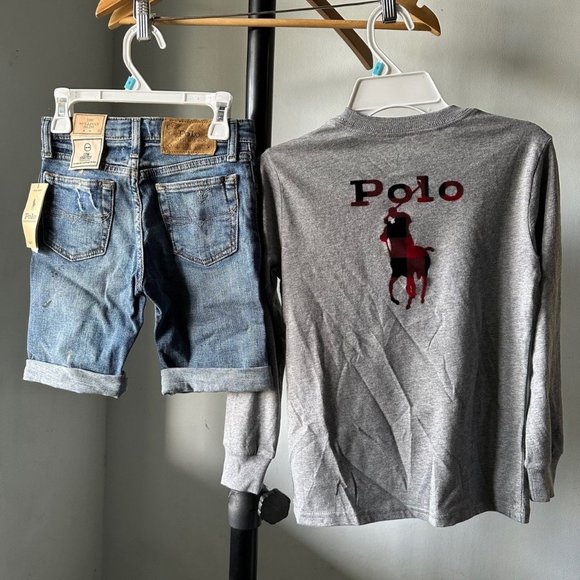 NWT POLO RALPH LAUREN LOT of 2 BOYS Big Pony Shirt + SULLIVAN SHORTS SET